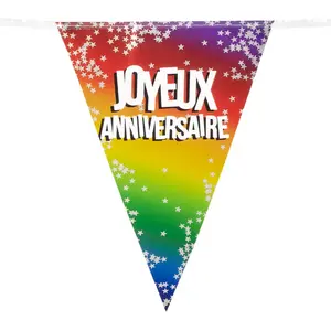Boland - Folievlaggenlijn Rainbow 'Joyeux anniversaire' Multi - Regenb... pas cher