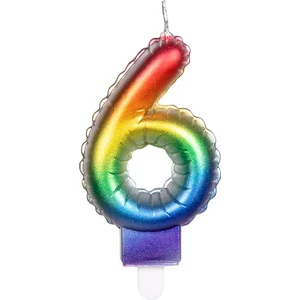 Boland - Kaarsje '6' regenboog 6 Multi - Regenboog - Regenboog pas cher
