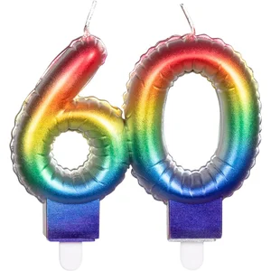 Boland - Kaarsje '60' regenboog 60 Multi - Regenboog - Regenboog pas cher