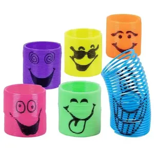 Boland 6 Slinkies smileys 3 cm - Multicolore pas cher