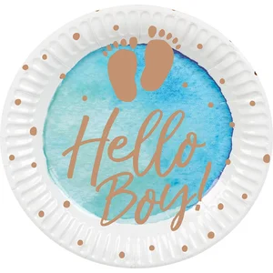 Boland 10 ASSIETTES CARTON HELLO BOY Ø23CM BLEU- VAISSELLE DE FÊTE Bleu pas cher