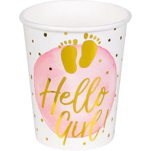Boland - 10 Papieren bekertjes 'Hello Girl!' - Geen thema - Babyshower pas cher