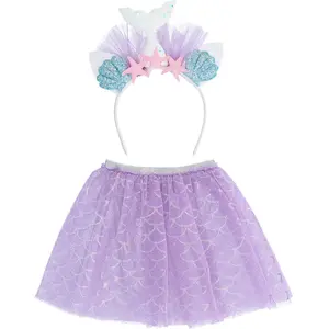 Boland 51035 - Ensemble de costume de sirène, jupe et bandeau pailleté...Vendu parbol