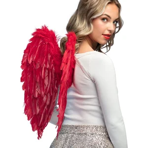 Ailes d'ange Boland - Rouge - Plumes synthétiques - 50x50cm