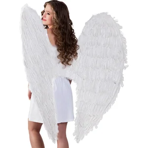 Comparateur de prix : Aptafetes Maxi ailes d'ange plumes blanches - Enfant - Mixte - 120 x 120 cm - Convient à partir de 3 ans