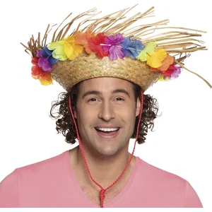 Boland Chapeau de paille Hawaï avec fleurs - Beige - Mixte - AdulteVendu parbol