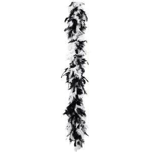 Comparateur de prix : Boland 52656 Boa à Plumes, Noir et Blanc, Longueur Environ 180 cm, Acc...