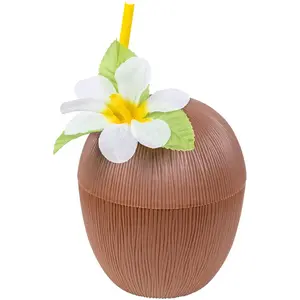 Comparateur de prix : Boland - Kokosnoot beker met rietje - Tropisch - Hawaii - Themafeest -...