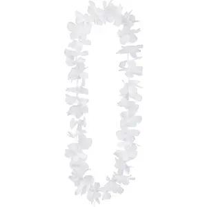 Boland Collier Hawaïen Blanc - Adulte - Mixte - Décoration florale - L... pas cher