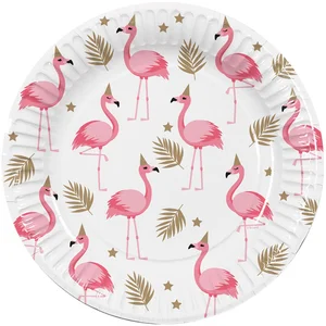 Boland 10 assiettes en papier Flamingo Ø 23cm pas cher