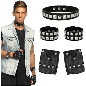 Boland - Set Punk Zwart - Volwassenen - Unisex - Rocker - Foute party - Rocker - Punker