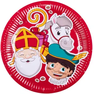 Boland - Set 10 papieren bordjes Sinterklaas (XL) - Geen thema - Sint & Piet - Pakjesavond - Wegwerpservies