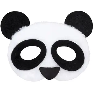 Boland 10116720 BOL56721 Masque Panda avec Cheveux, Adulte, Blanc