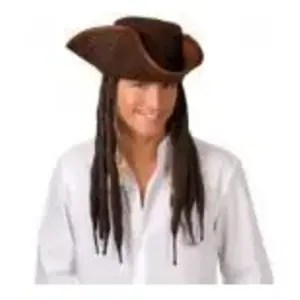 Comparateur de prix : Boland Chapeau de pirate avec cheveux long - Enfant - Marron - Extérieur