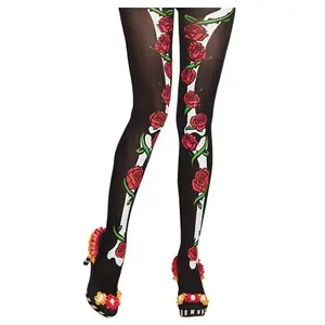 Boland paire de collants jour de la mort fleuri - 87899 pas cher