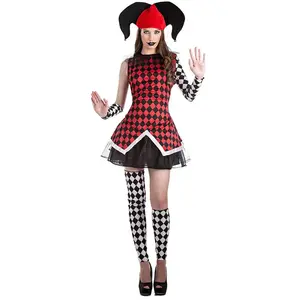 Boland - Kostuum Harlekijn dame (S) - Volwassenen - Clown;Joker - Halloween - Carnaval - Joker - Horror