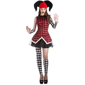 Boland - Kostuum Harlekijn dame (XL) - Volwassenen - Clown;Joker - Halloween - Carnaval - Joker - Horror