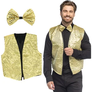 Boland - Set Spangles goud Goud - Volwassenen - Mannen - Danser/danseres - Disco - 80's - Glitter - Retro - Foute Party - Carnaval - Themafeest pas cher