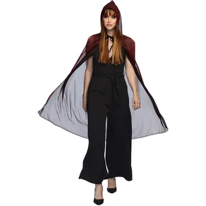 Boland GENERIQUE Cape rouge brillante avec capuche 140 cm femme Halloween pas cher