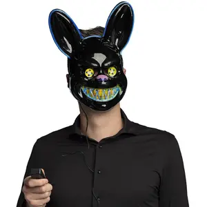 Boland - LED masker Killer rabbit - Volwassenen - Konijn - Halloween e... pas cher