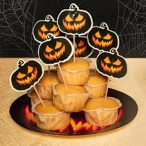 Boland - 12 Cocktailprikkers Creepy Pumpkin - Horror - HorrorVendu parbol