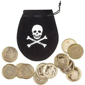Boland sac pirate avec pièces 4 cm polyester noir/or 13 pièces
