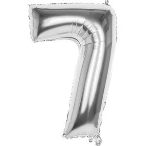 Boland - Folieballon '7' zilver (86 cm) 7 - Zilver - Cijfer ballon pas cher