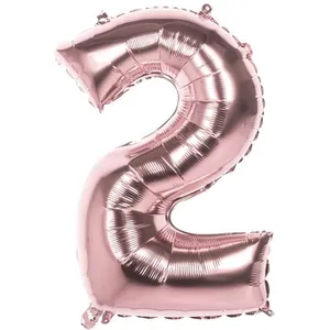 Boland Ballon Mylar Rose Cuivré Chiffre 2 Multicolor