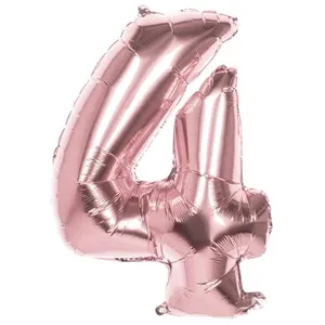 Boland Ballon Mylar Rose Cuivré Chiffre 4 Multicolor