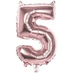 Boland - Folieballon '5' roségoud (86 cm) 5 - Rose Goud - Cijfer ballon pas cher