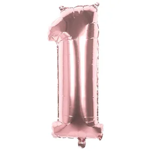 Boland Ballon mylar 86cm CHIFFRE 1, Rose Gold pas cher