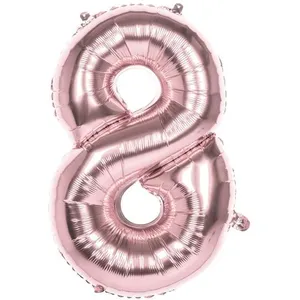Boland Ballon Mylar Rose Cuivré Chiffre 8 Multicolor