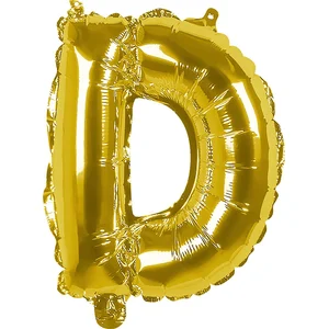 Boland - Folieballon 'D' goud D - Goud - Letterballon pas cher