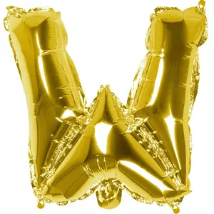 Boland - Folieballon 'W' goud W - Goud - Letterballon pas cher
