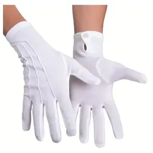 Comparateur de prix : Gants blancs mixtes - Boland - Polyester avec bouton pression