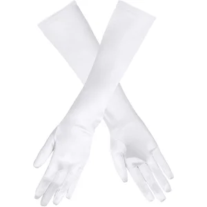 Boland - Handschoenen elleboog Monte Carlo wit Wit - Volwassenen - Vrouwen - Can Can - Glitter and Glamour pas cher