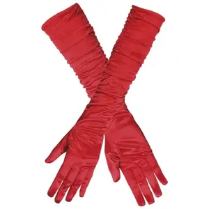 Gants Longs en Satin Rouge - BOLAND - Hollywood Années 20 - Accessoire Déguisement Femme pas cher