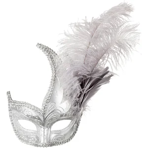 Boland - Oogmasker Venice prezioso zilver Zilver - Volwassenen - Showgirl - Glamour - Carnaval accessoire - Venetiaans masker pas cher