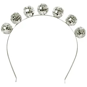 Boland diadème avec discoballs dames polystyrène argent