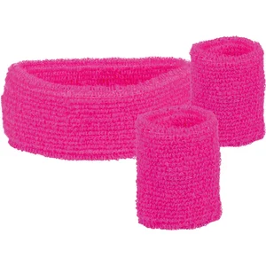Lot de 3 bandeaux éponge rose fluo - Boland - Accessoire de déguisemen...Vendu parbol