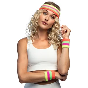 Boland SET DE 3 BANDEAUX ÉPONGE NÉON MULTICOLORES ADULTE pas cher