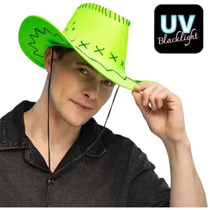 Boland - Hoed cowboy Savanne neongroen Neon,Groen - 58 - Volwassenen - Unisex - Festival - UV Blacklight