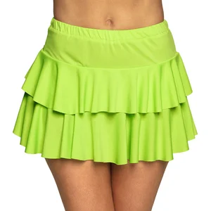Boland - Minirokje Ruffles neon groen (M) - Volwassenen - Student - 80's & 90's - Disco pas cher