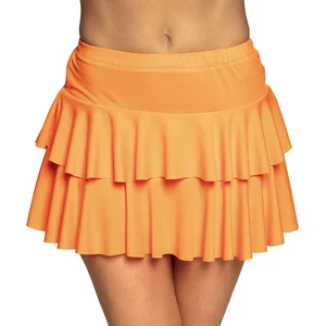 Boland - Minirokje Ruffles neon oranje (M) - Volwassenen - Student - 80's & 90's - Disco - Koningsdag - Holland - Supporter pas cher