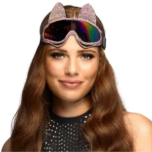 Boland - Party skibril Glam cat Roze - Volwassenen - Dieren - Festival... pas cher