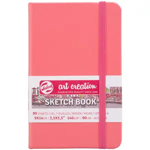 Art Creation Schetsboek 9x14 cm 140g coral red pas cher