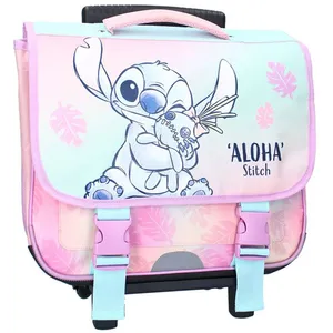 Cartable à roulettes - LILO ET STITCH - Aloha - 38 cm - 2 compartiment... pas cher
