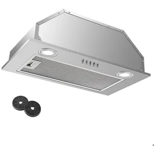 KICHPOWER Hotte Aspirante L52cm,Encastrable hotte cuisine en inox,évacuation/recirculation d'air avec filtre à charbon actif pas cher