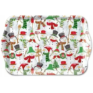 ambiente Mini plateau rectangulaire bonhommes de neige pas cher