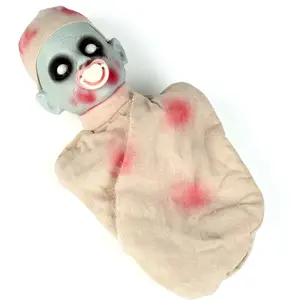 Bébé zombie ensanglantée lumineux et sonore 50 cm - BlancVendu parbol